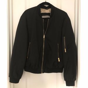 zara gold bomber jacket